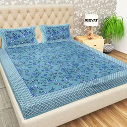 jeevat 144 TC Cotton Double Jaipuri Prints Flat Bedsheet-picture-23