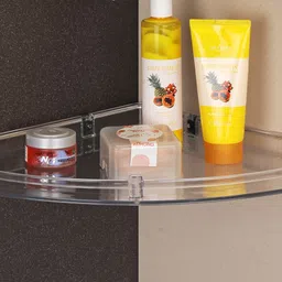 istar Multipurpose Use Unbreakable Corner Storage(8 Inch,10 Inch,12 Inch) Plastic, Crystal Wall Shelf image 5