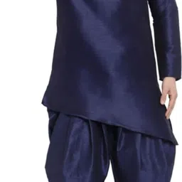 Men Art Silk Kurta Dhoti Set-image-91