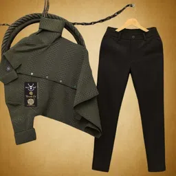 black deer Men Cotton Blend Shirt Pant Set-picture-20