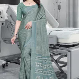 k 5 fashion Printed Daily Wear Crepe Saree image 2