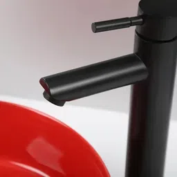 kopter - TALL Black (12 inch) Table Top Desk Mount Pillar Tap - For Bathroom/ Washbasin/ TableTop/ Basin/ Deckmount Pillar Tap Faucet image 2