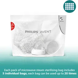 philips avent SCF297/05 MICROWAVE STERILIZING BAGS, STERLIZE ON THE GO - 5 Slots image 5