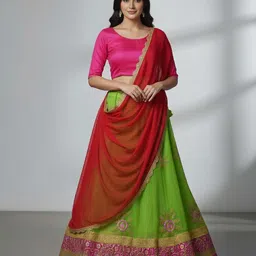 anugrah textile Floral Print Semi Stitched Lehenga Choli-picture-10