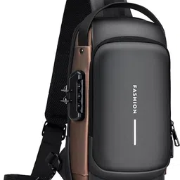 modinity Black Men Shoulder Bag Sling Bag for Men |Anti-theft Crossbody Bag USB PU Shoulder Bag-picture-23