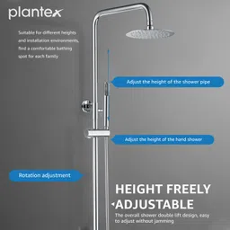 Plantex Shower Panel Full Set for Bathroom with Showerhead/Handheld Shower Hose & Clamp Thermostatic Shower Panel image 3