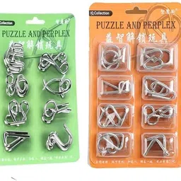 zinnia Brain Teaser IQ Metal Puzzle Game for Kids (Set of 8 (Pack of 2)-picture-20