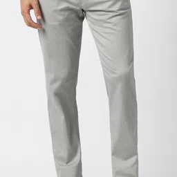 van heusen sport Men Slim Fit Grey Cotton Blend Trousers-picture-14