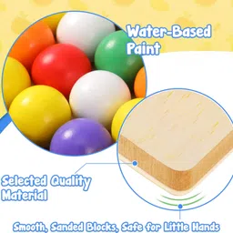 kidology Wooden Rainbow Beads Sorting Montessori Matching Colour Game for Kids (3+ Yrs) image 3