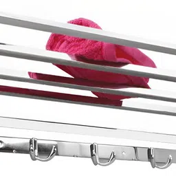 ruhe 304 Stainless Steel Square Foldable Towel Rack for Bathroom and Kitchen/Towel Holder/Towel Stand/Bathroom Accessories for Home (24 Inches) Silver Towel Holder-picture-16