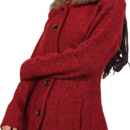 hautemoda Wool Solid Coat For Women image 3
