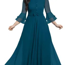 vastani enterprise Georgette Stitched Anarkali Gown-picture-17