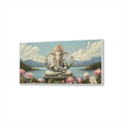 nestroots Canvas Framed Divine Ganesha Prosperity and Wisdom Wall Painting image 3