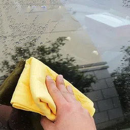 jmd global sales All-Purpose Chamois Towel for Car, Hair, Pet, Furniture Etc, Yellow Wet and Dry Cotton Cleaning Cloth image 2