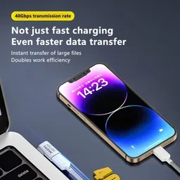 Tobo White 140W USB C Adapter 40Gbps USB Type C 4.0 Male to Female Data Connector TD-1328CC Phone Converter image 3