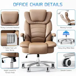 chairtech ® Upto 5 Years of Warranty | High Back | Ergonomic | Home & Office Leatherette Office Executive Chair image 2
