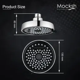 mocksh ABS, 5 Inch, 4 Function Overhead Shower With 9 Inch Shower Arm and Wall Flange Fixed Mount image 2