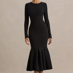 metronaut Women Bodycon Black Midi/Calf Length Dress-picture-15