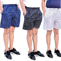 awala fashion Pack of 3 Checkered Men Multicolor Basic Shorts image 3