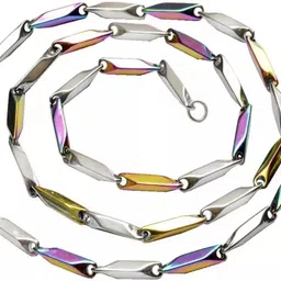 najrota Rice Mirror Chain for Men and boys Stainless Steel Chain Sterling Silver Stainless Steel Pendant Set image 2