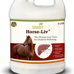 vetmido Horse Liv Plus - Liver Tonic Supplement For All Classes of Horses - 5 LTR Pet Health Supplements-picture-17