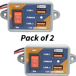 (Pack of 2) 2Usb DC charger 12and 24 input 5 volt 3amps outputs 3 A Bike Mobile Charger-image-10