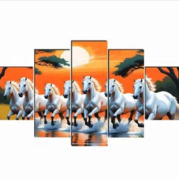 sndart Vastu 7 Running Horses Wall Decor Gift Items For Living Room-picture-24