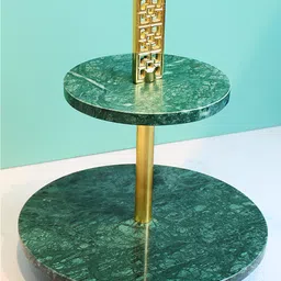 izzhaar Green Garnet Marble & Metal Appetizer platter image 3