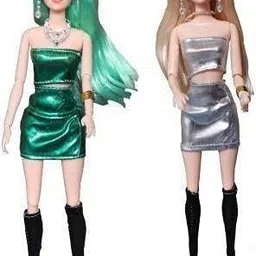 khyali Beautiful Dazzling Doll Combo with Moveable Arms, Legs, Elbow & Knee for Girl|96-picture-32