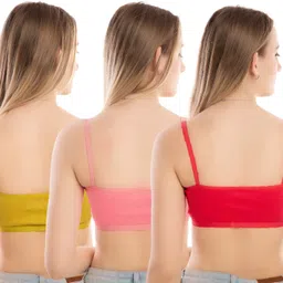 dig sel cottons Pack of 3 Women Sports Non Padded Bra image 3