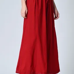 maurya Women Loose Fit Maroon Viscose Rayon Trousers image 3