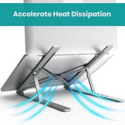 VIBHU ENTERPRISE VIBHU Adjustable Laptop Stand, Aluminum Portable Laptop Holder Desk for Cooling 0059 Laptop Stand image 5