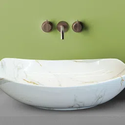 inlet Premium Designer Ceramic Wash Basin with Waste Pipe & Coupling set(34) (22*16*5)(M34) Table Top Basin-picture-14