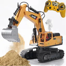 halo nation 9 Channel RC Excavator Rechargeable Truck 360° Rotation, Moving Shovel, & Smoke image 1