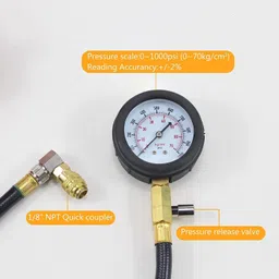 uptodatetools Analog Tire Pressure Gauge Diesel Engine Compression Tester Automotive Fuel Pressure Tester Kit image 3