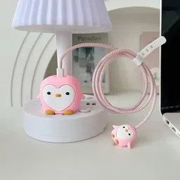 Coverskart Charger Cover for iPhone 18W-20W Charger 3D Cartoon Design Penguin Case Cable Protector-picture-22