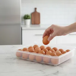 Plastic 24 Grid Egg Box Plastic Refrigerator Storage Solution Storage Basket-image-5