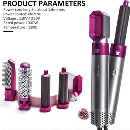 SmartTech Traders 5 in 1 Hair Dryer hot air Brush Fast Heat-Up(30s),3 Heat Settings Hot Air Brush, Frizz Free Hair Straightener Hair Straightener image 3