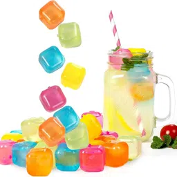 al atash Square Shape Reusable Ice Cubes, Ice Cubes Moulds Filled with Pure Water Multicolor Silicone Ice Cube Tray-picture-44