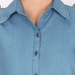 houseofcommon Women Regular Fit Solid Button Down Collar Casual Shirt image 4