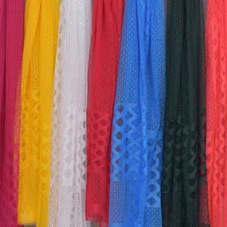 nakoda creation Net Self Design Multicolor Women Dupatta image 2