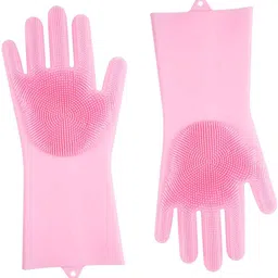 kukmak New Reusable Dish Cleaning Gloves And Non-slip Heat-resistant Silicone Gloves for Protecting Hands Wet and Dry Disposable Glove image 1