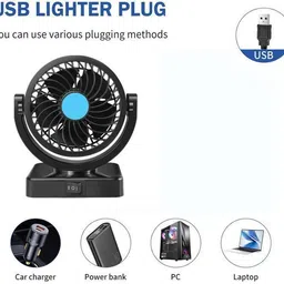 aanjul SINGLE Portable Single Head Car Fan 5V USB 360 Degree Adjustable CC-358 Car Interior Fan image 2