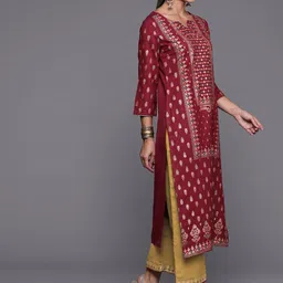 Anouk Women Maroon Ethnic Motifs Printed Regular Kurta with Palazzos image 3