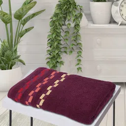 BIANCA Unisex Burgundy Mercerized Combed Cotton 450 GSM Bath Towel-picture-10