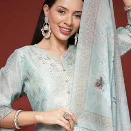 Nayam By Lakshita Ethnic Motifs Printed Zari Work Kurta With Palazzo & Dupatta-picture-27