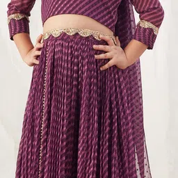 Vivedkids Girls Printed Ready to Wear Lehenga & Blouse With Dupatta image 2