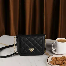 LAVIE Signature Textured Atlanta Structured Sling Bag with Quilted Detail image 2