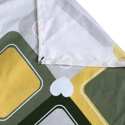 Arrabi White & Yellow Geometric 300 TC Flat King Bedsheet with 2 Pillow Covers image 3