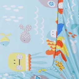 Arrabi Green & Orange Cartoon 300 TC King Size Fitted Bedsheet with 2 Pillow Covers image 3